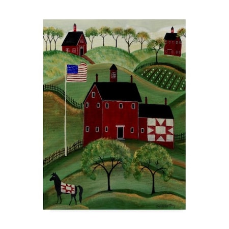 Cheryl Bartley 'American Red Quilt House' Canvas Art,24x32